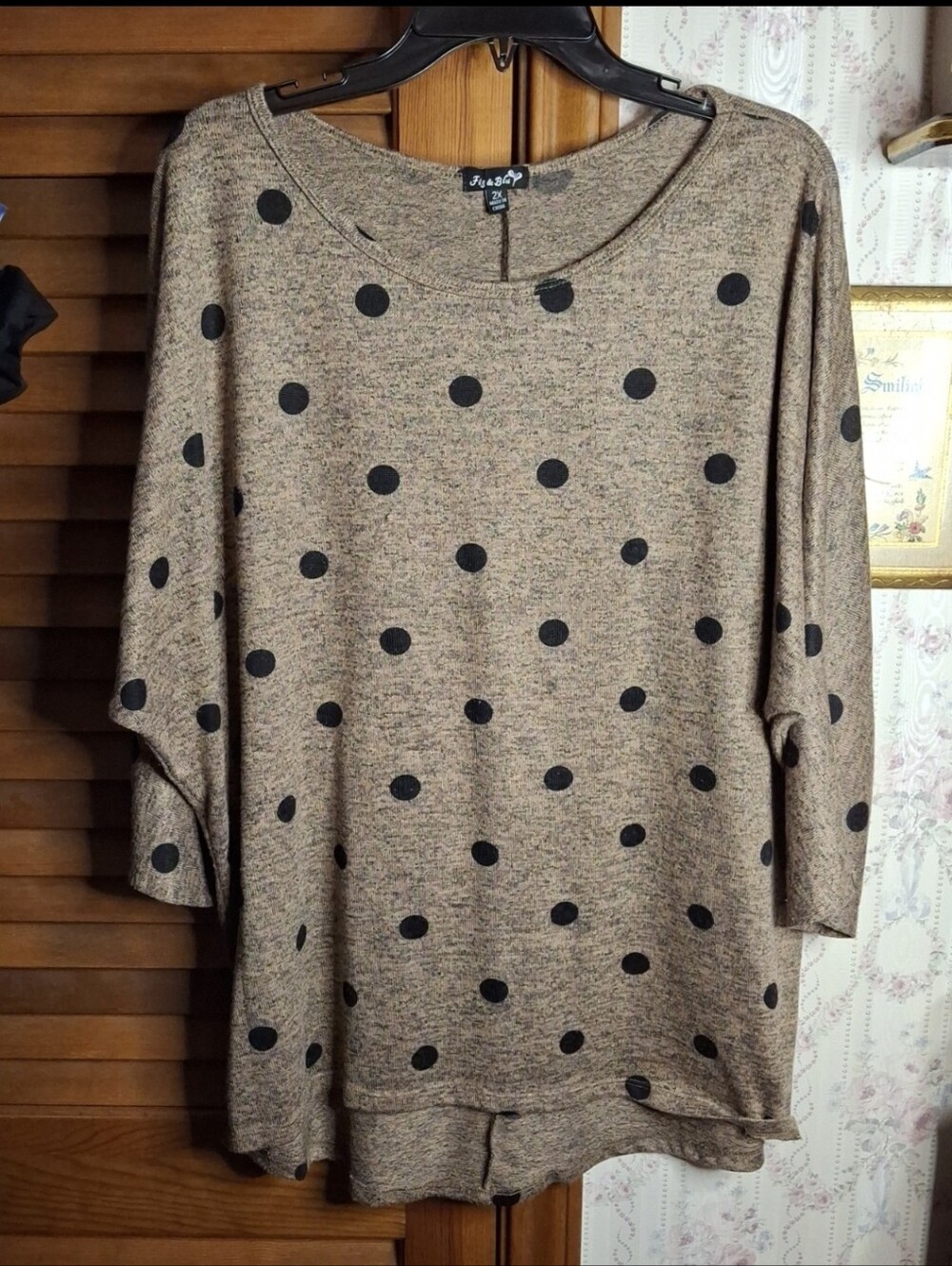 Fig & Blu 3/4 Sleeve Dolman Batwing Lightweight Sweater 2X Preloved